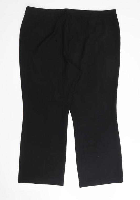 Papaya Womens Black  Polyester Trousers  Size 12 L27 in Regular