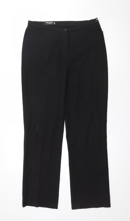 Wichele Womens Black  Polyester Trousers  Size 10 L20 in Regular
