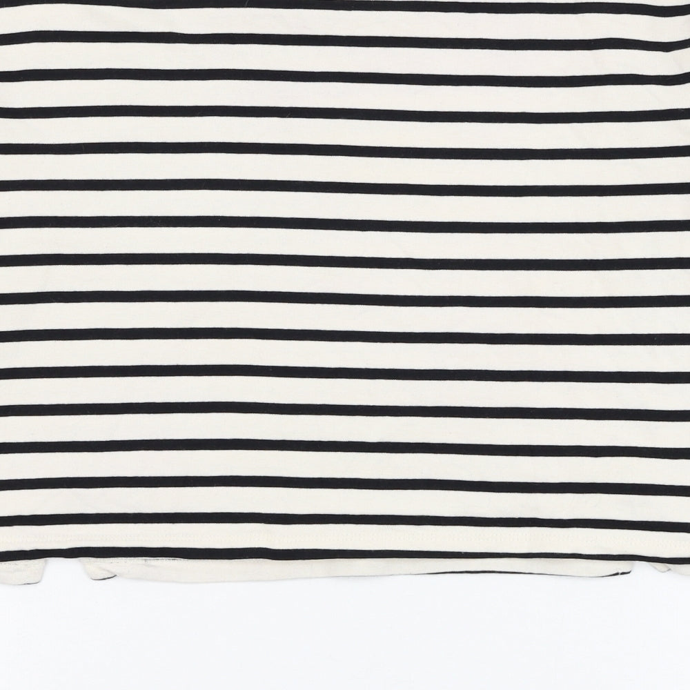River Island Womens Ivory Striped Cotton Pullover Sweatshirt Size 6  Pullover