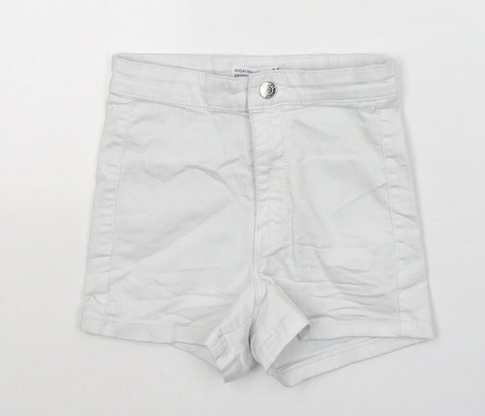 Sinsay Womens White  Cotton Hot Pants Shorts Size 6  Regular Button