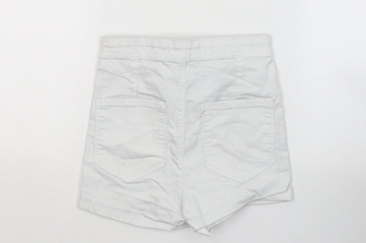 Sinsay Womens White  Cotton Hot Pants Shorts Size 6  Regular Button