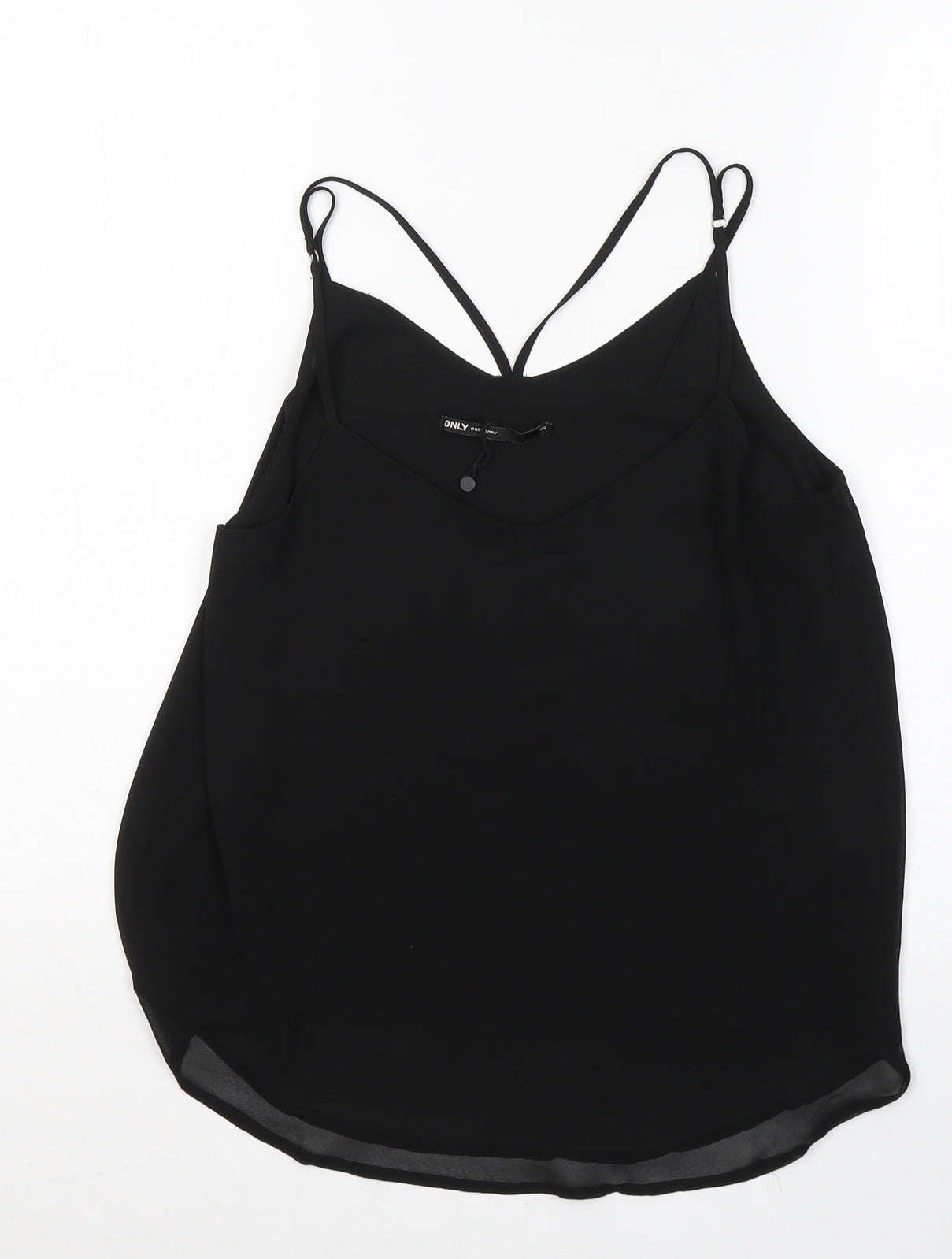 Only Womens Black  Polyester Camisole Tank Size 6 Round Neck