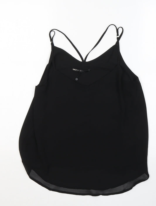 Only Womens Black  Polyester Camisole Tank Size 6 Round Neck