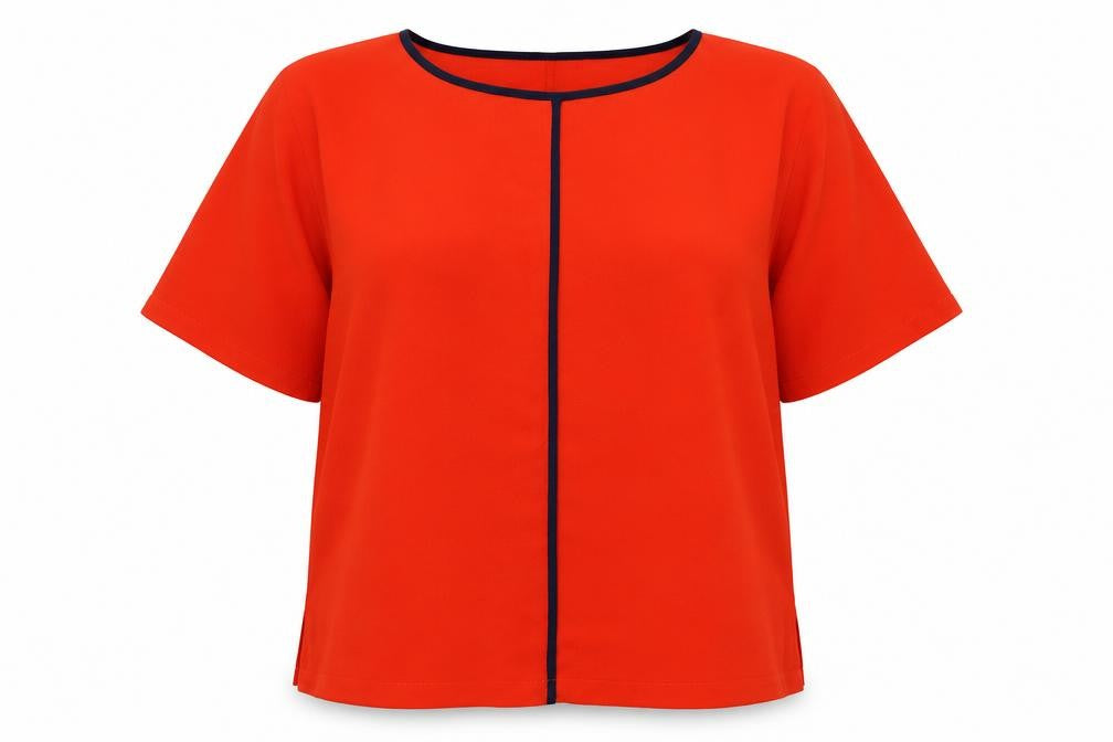 Marks and Spencer Womens Red  Polyester  T-Shirt Size 12 Round Neck