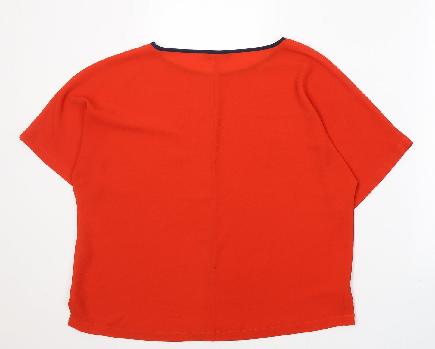 Marks and Spencer Womens Red  Polyester  T-Shirt Size 12 Round Neck