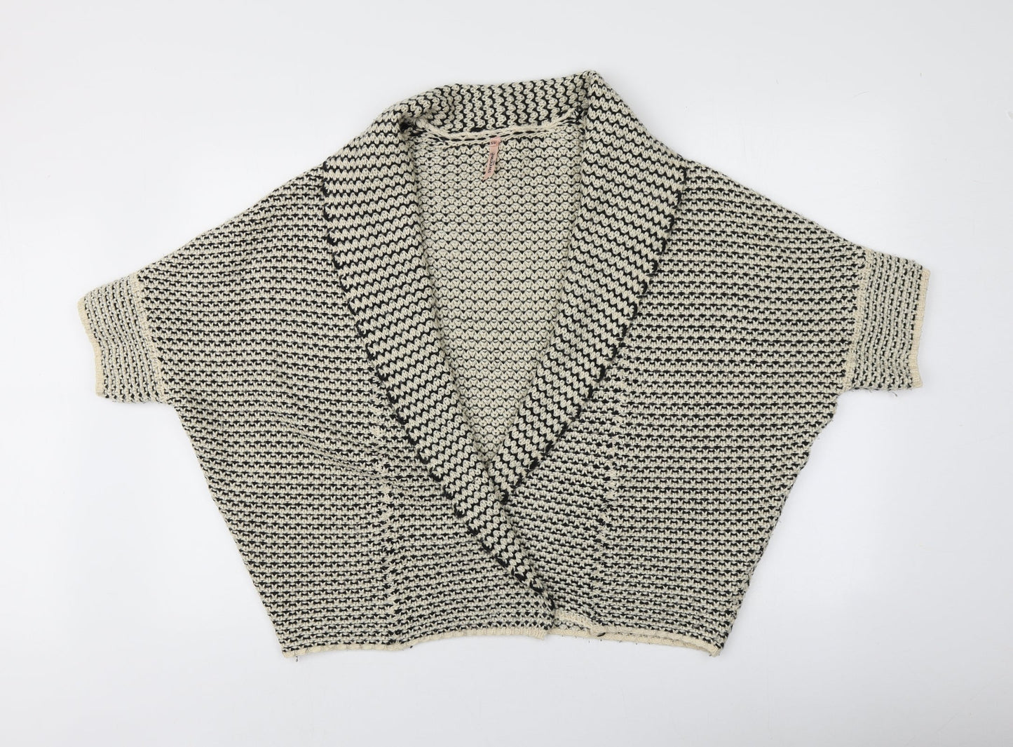 sweewe Womens Beige V-Neck  Acrylic Cardigan Jumper Size 8