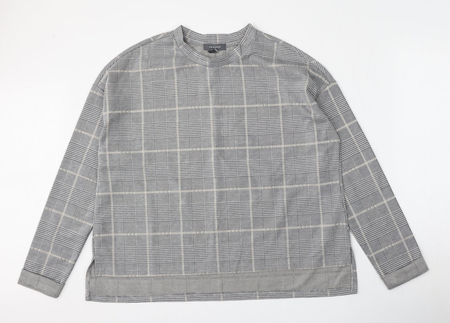 Primark Womens Multicoloured Plaid Polyester Pullover Sweatshirt Size 12