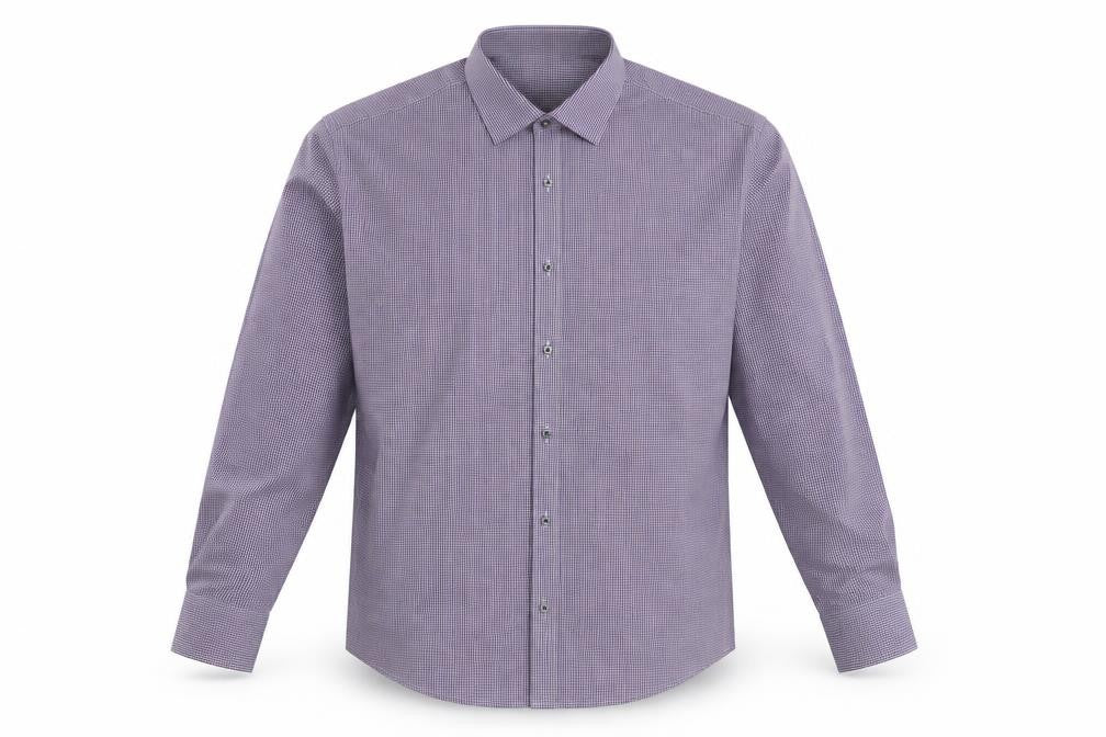 Marks and Spencer Mens Multicoloured Plaid Polyester  Button-Up Size L Collared Button