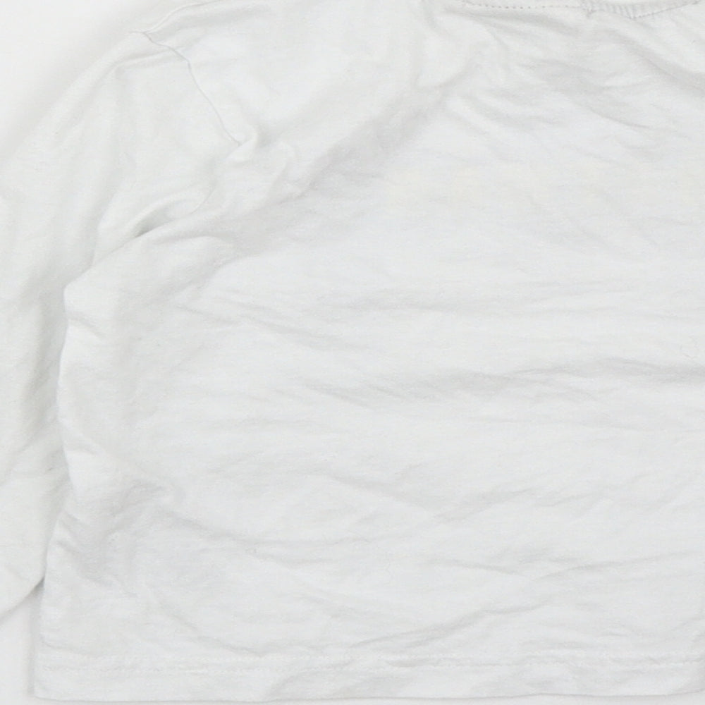 Batman Boys White  Cotton Basic Casual Size 3-4 Years Round Neck