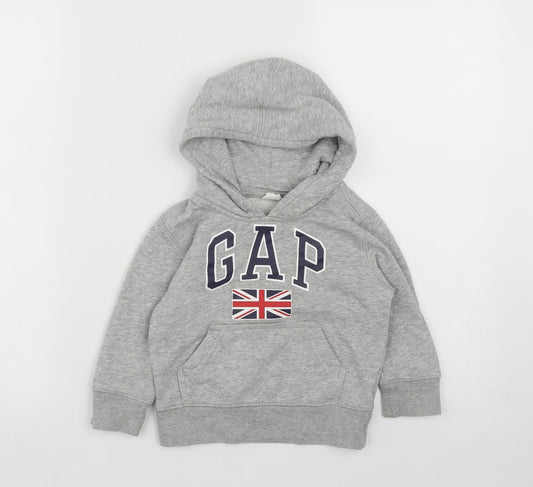Gap Boys Grey  Cotton Pullover Hoodie Size 2 Years