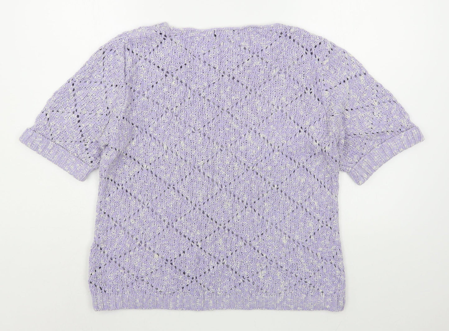 M&Co Womens Purple Boat Neck  Acrylic Pullover Jumper Size M