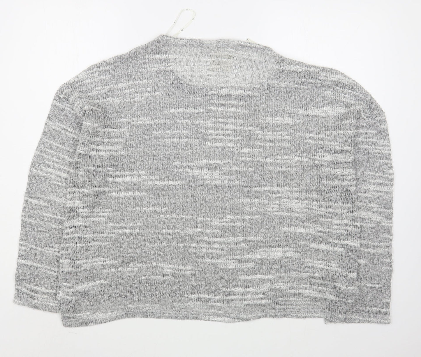 New Look Womens Grey Boat Neck  Polyester Pullover Jumper Size 18