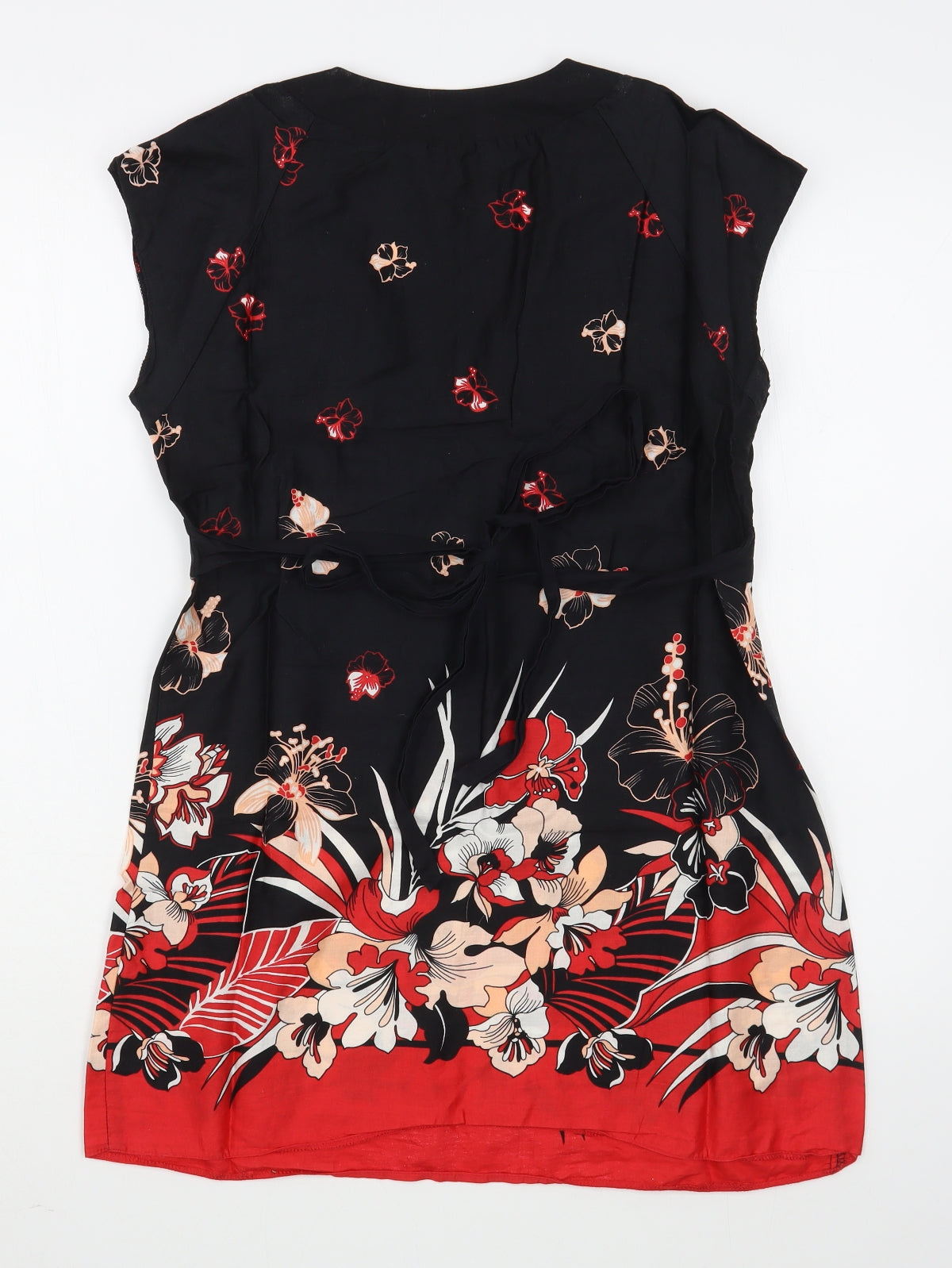 New Look Womens Multicoloured Floral 100% Cotton Sheath  Size 12  Round Neck Pullover