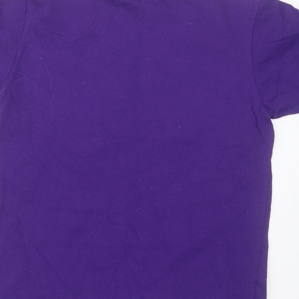 Gildan Boys Purple  Cotton Basic T-Shirt Size 5-6 Years Crew Neck Pullover