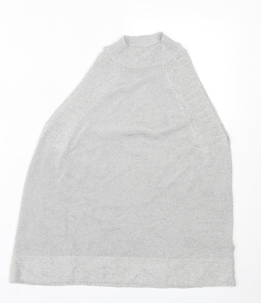 Topshop Womens Silver  Viscose Basic Tank Size M Halter