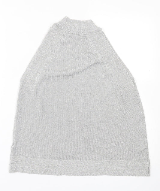 Topshop Womens Silver  Viscose Basic Tank Size M Halter