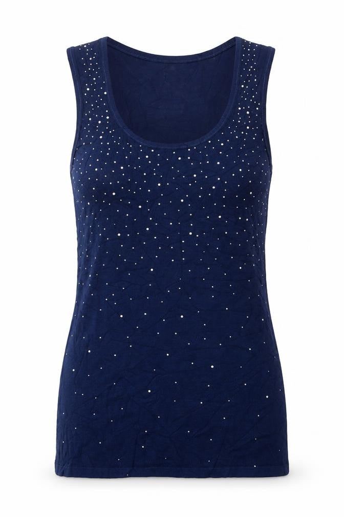 London Womens Blue  Viscose Basic Tank Size S Scoop Neck