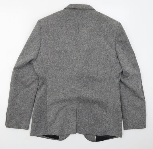 McQuillans Mens Grey  Polyester Jacket Suit Jacket Size 40