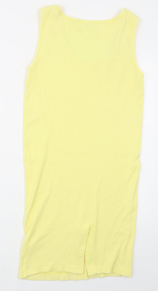 G.I Womens Yellow  Cotton Tank Dress  Size 10  Scoop Neck Pullover