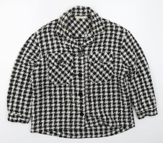 Lovie & Co Womens Black Houndstooth  Jacket  Size M  Button
