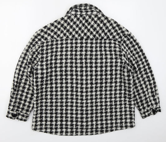 Lovie & Co Womens Black Houndstooth  Jacket  Size M  Button