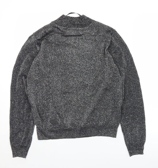 Atmophere Womens Silver Crew Neck  Viscose Full Zip Jumper Size 12