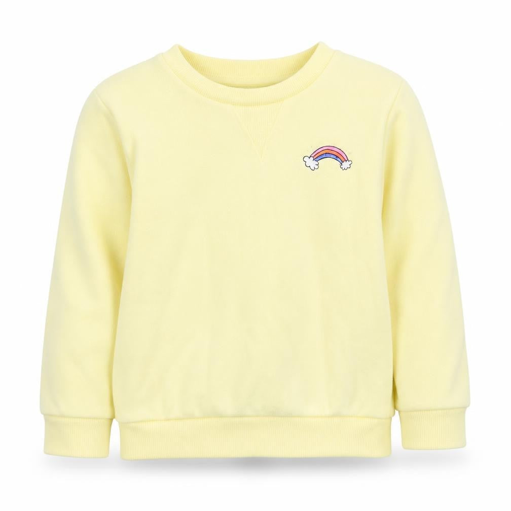 Primark  Girls Yellow  Cotton Pullover Jumper Size 24 Months   - Rainbow