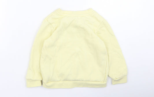 Primark  Girls Yellow  Cotton Pullover Jumper Size 24 Months   - Rainbow