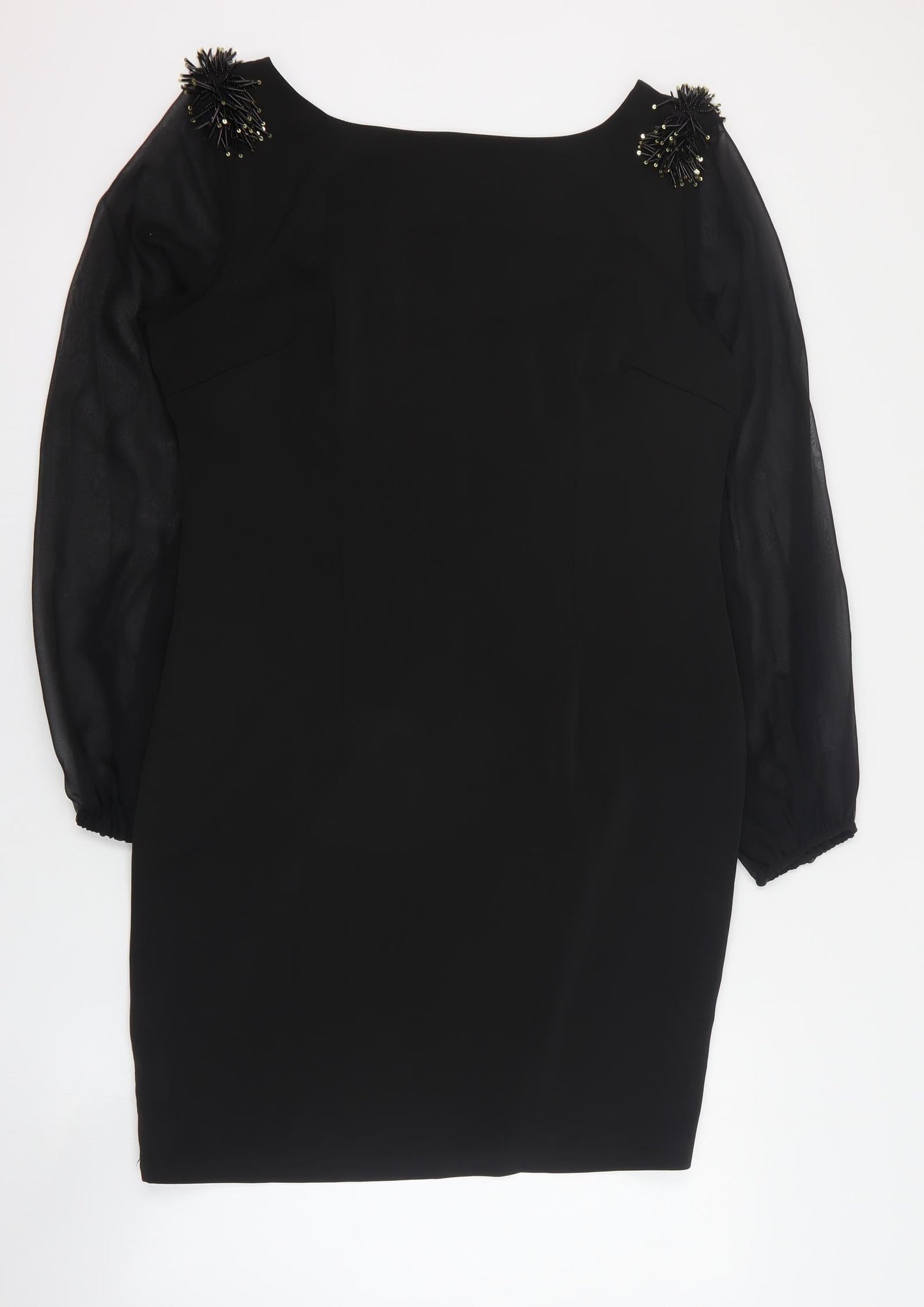 Miusol Womens Black  Acrylic Mini  Size XL  Square Neck Zip