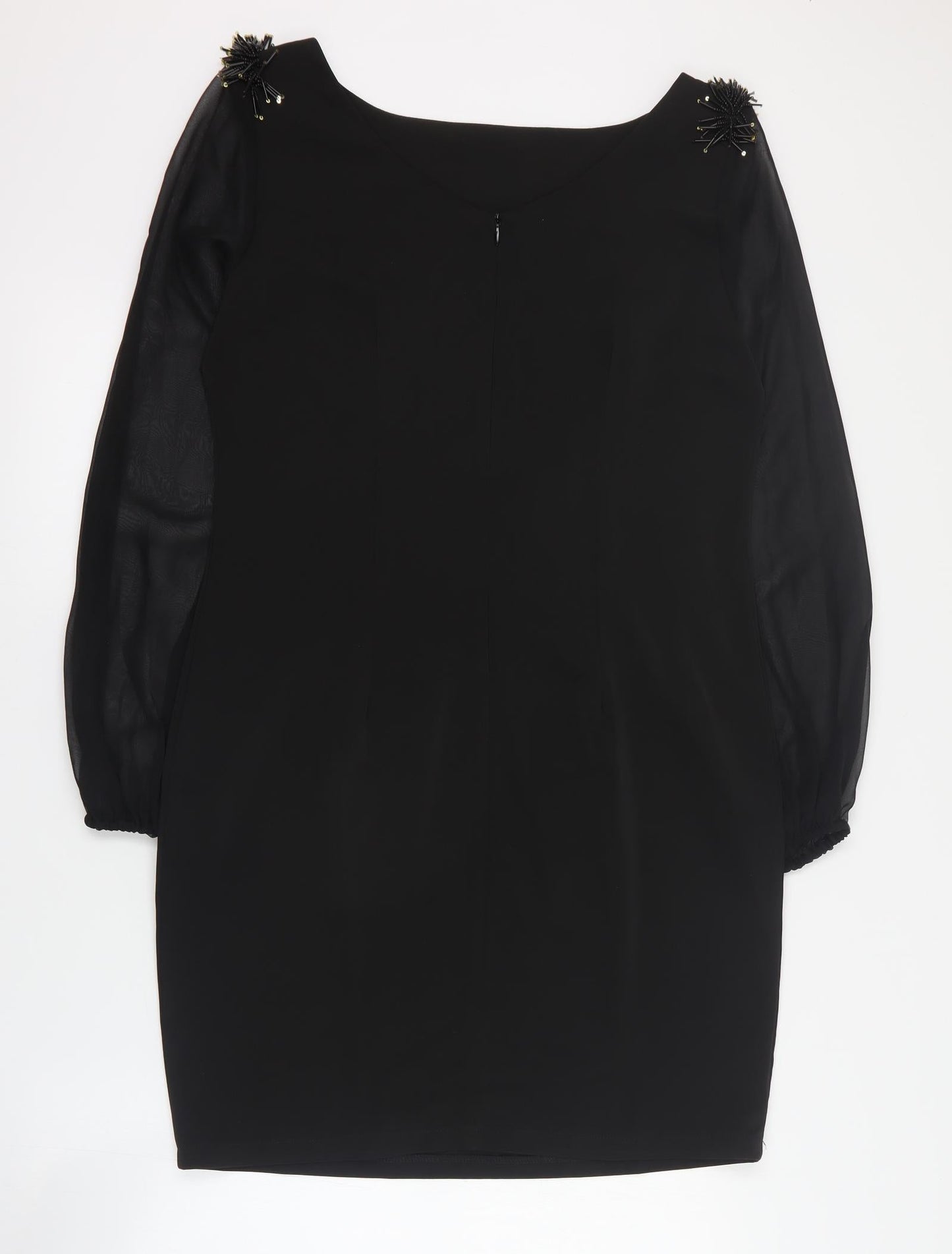 Miusol Womens Black  Acrylic Mini  Size XL  Square Neck Zip