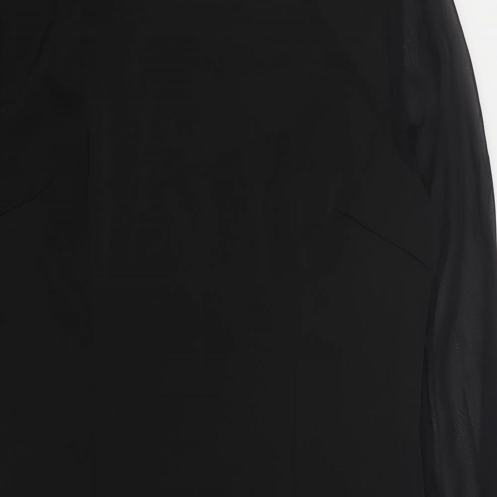 Miusol Womens Black  Acrylic Mini  Size XL  Square Neck Zip