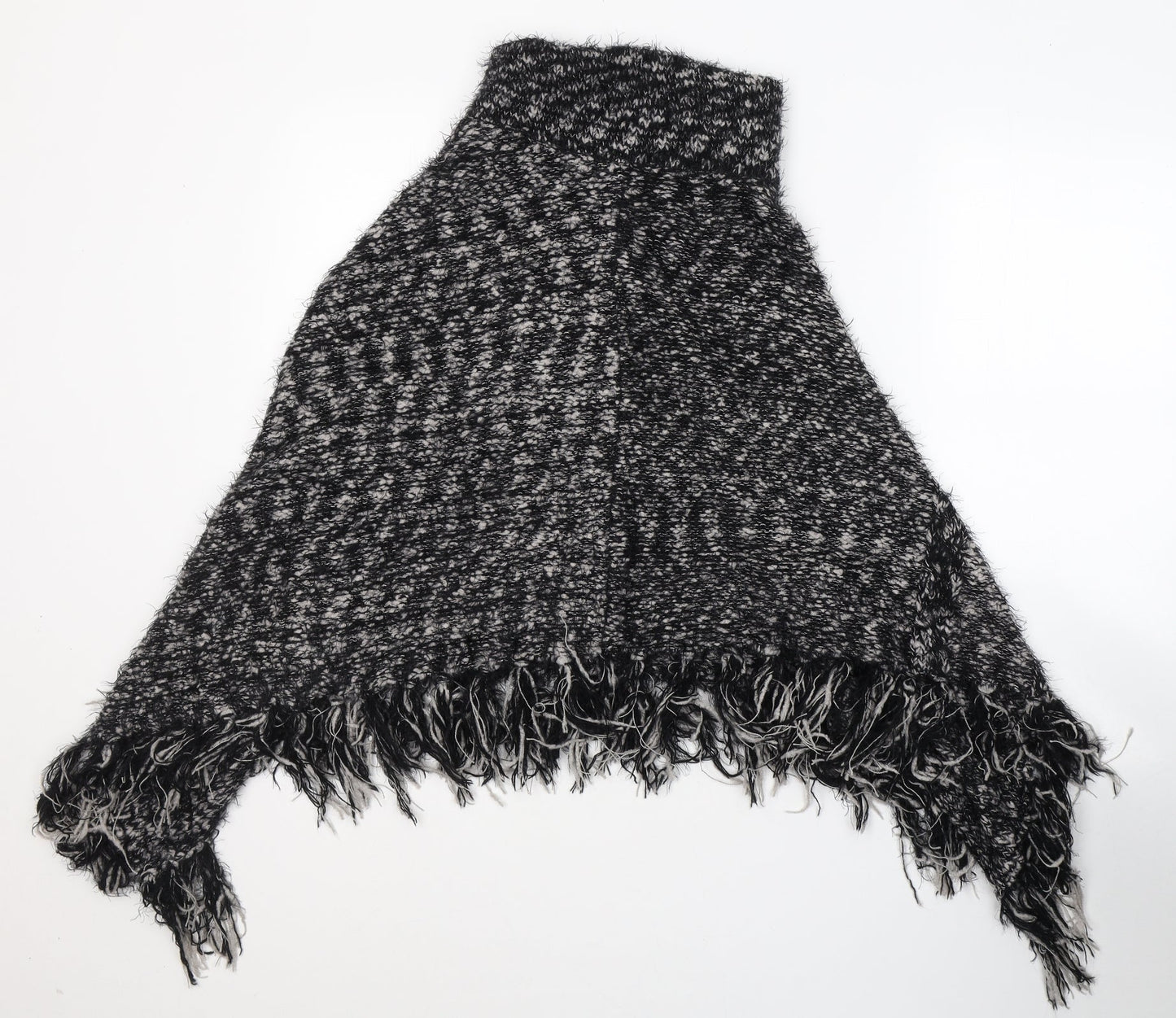 Casamia Womens Black Roll Neck  Acrylic Cape Jumper Size M