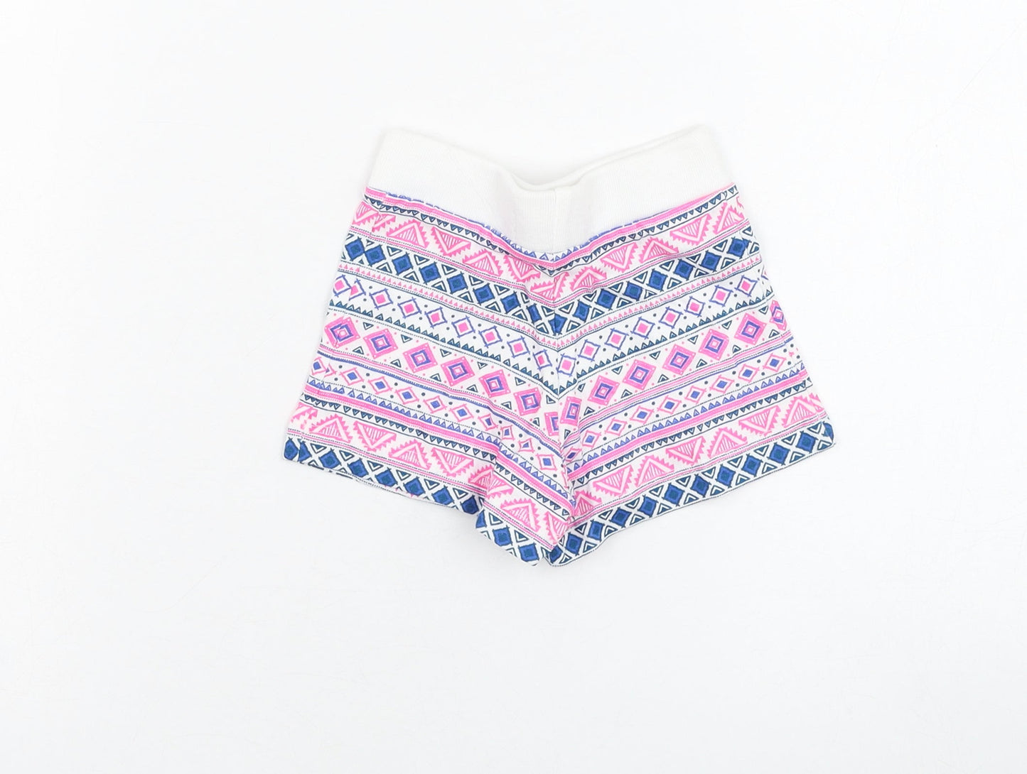 Primark Girls White Geometric Cotton Cropped Trousers Size 18-24 Months  Pullover