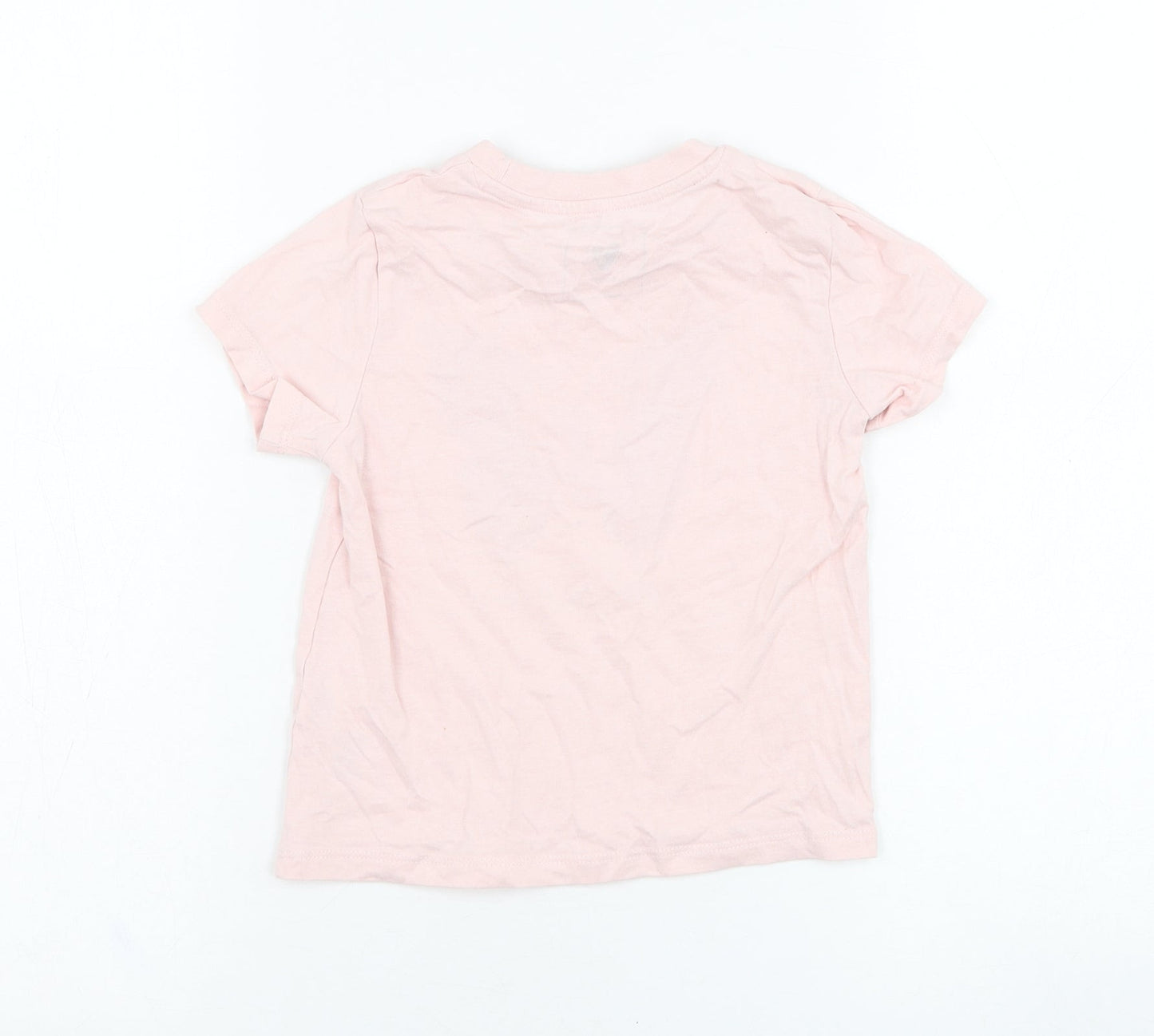 Very Girls Pink  Cotton Basic T-Shirt Size 4-5 Years Round Neck Pullover - Butterfly