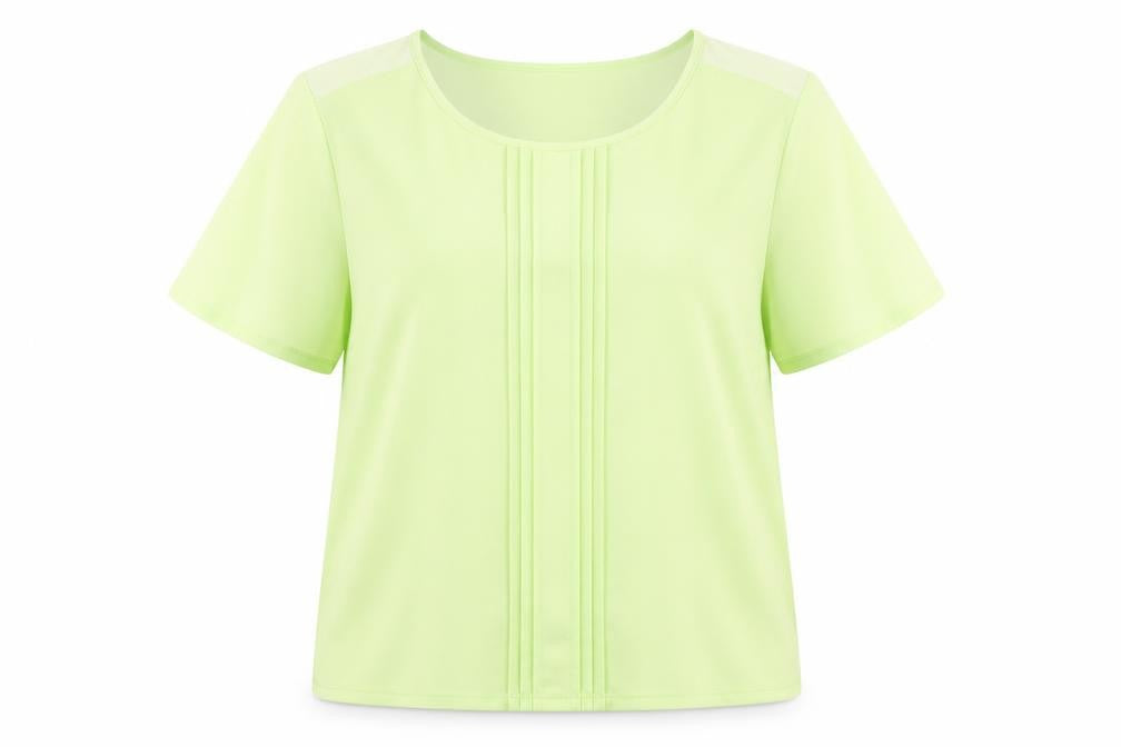 Marks and Spencer Womens Green  Viscose Basic Blouse Size 14 Round Neck
