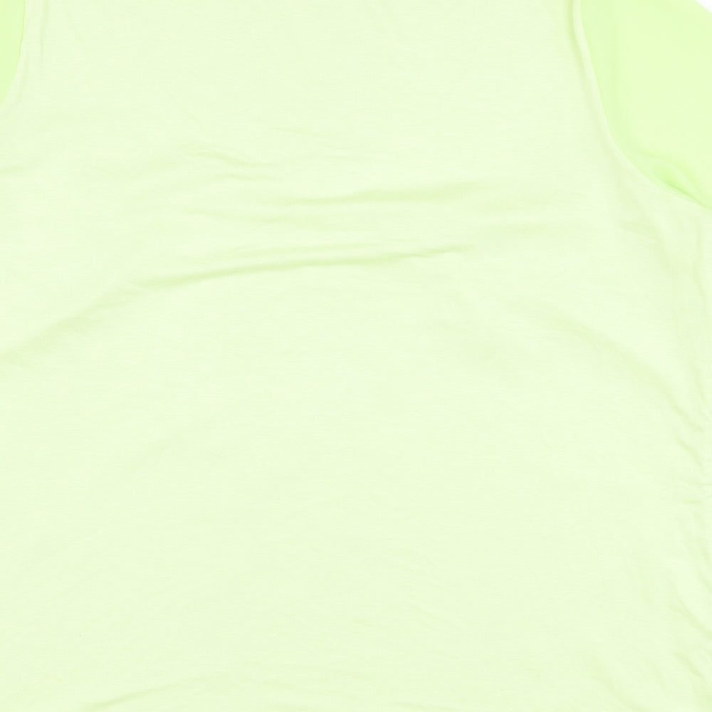 Marks and Spencer Womens Green  Viscose Basic Blouse Size 14 Round Neck