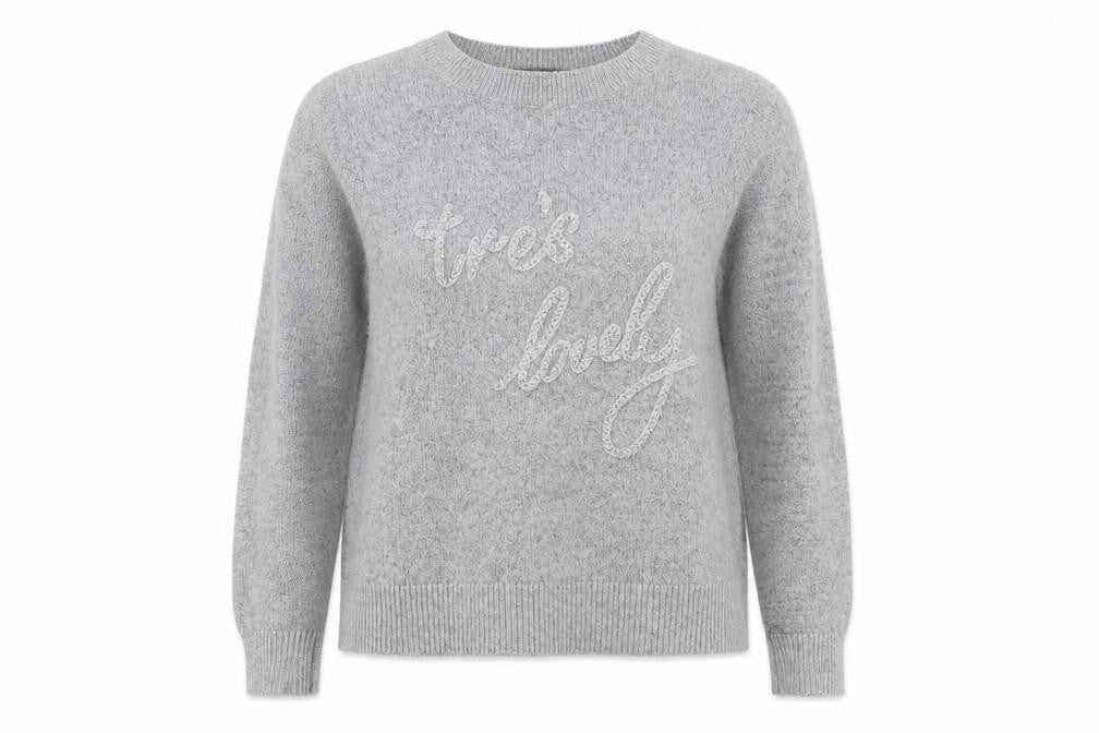 Oasis Womens Grey Round Neck  Acrylic Pullover Jumper Size M