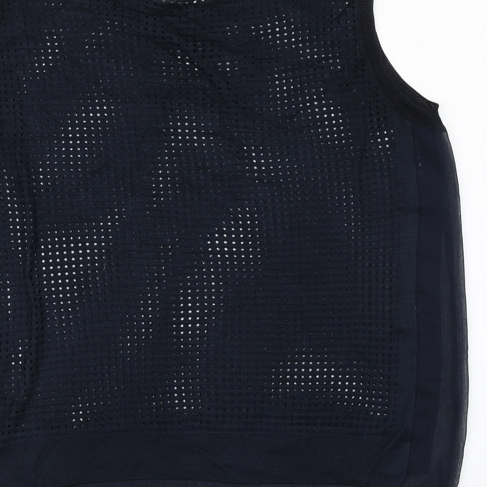 NEXT Womens Blue  Viscose Basic T-Shirt Size 14 Round Neck