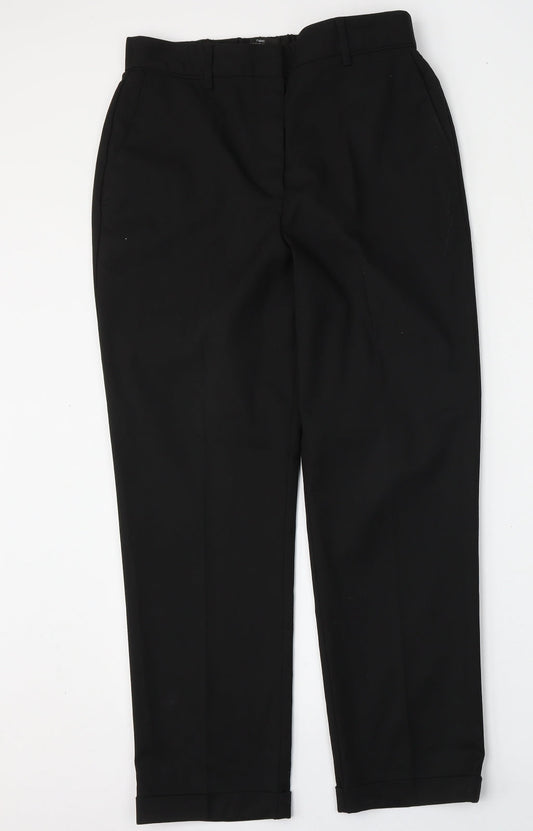 NEXT Womens Black  Polyester Trousers  Size 10 L28 in Regular Hook & Eye