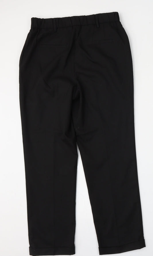 NEXT Womens Black  Polyester Trousers  Size 10 L28 in Regular Hook & Eye