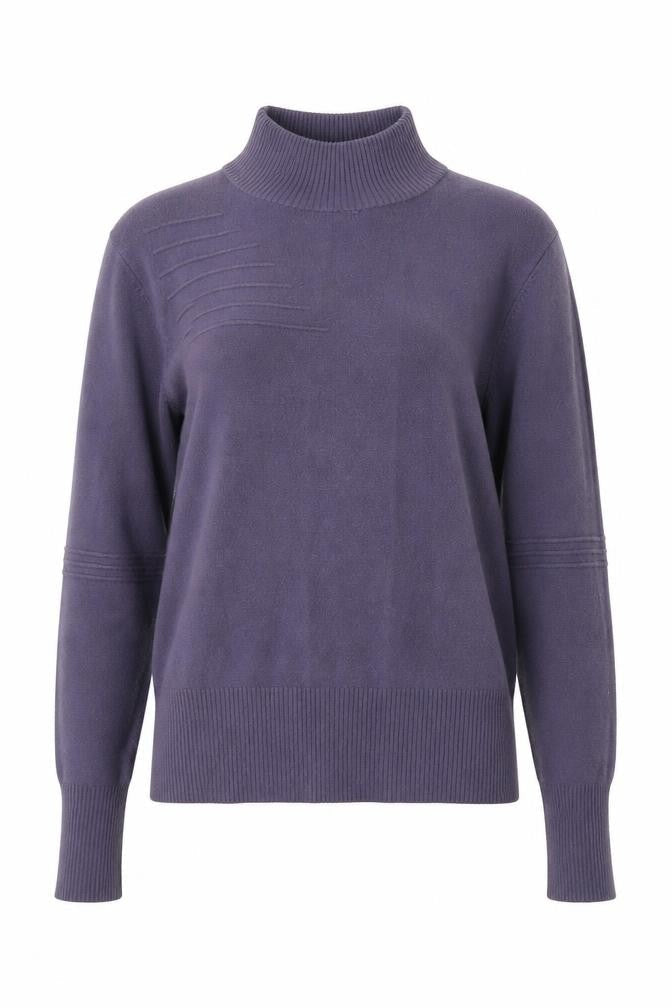 Editions Womens Purple Mock Neck  Polyester Pullover Jumper Size 10