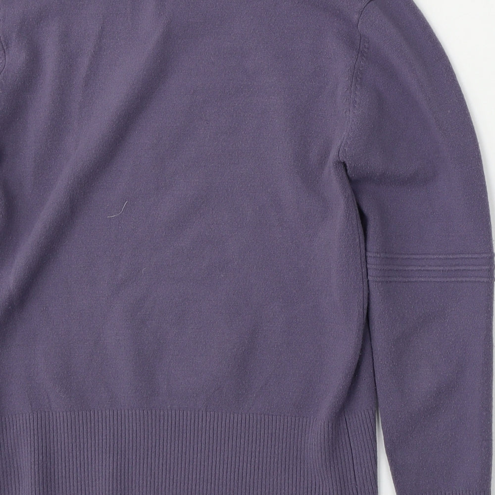 Editions Womens Purple Mock Neck  Polyester Pullover Jumper Size 10