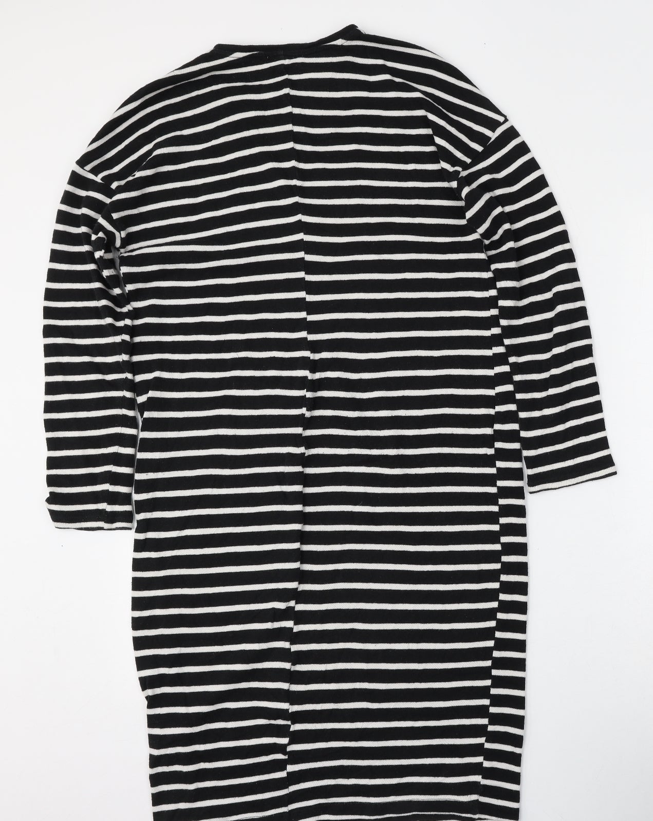 Zara Womens Blue Round Neck Striped Polyester Pullover Jumper Size S