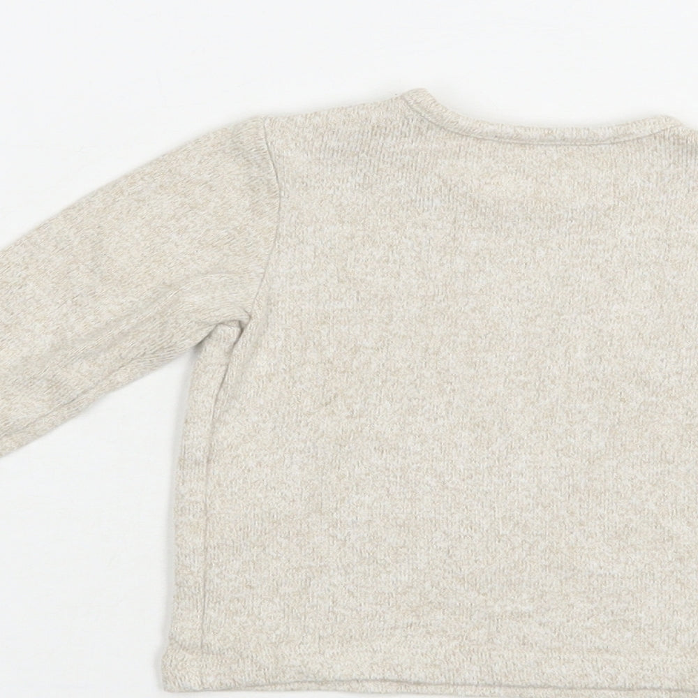 George Baby Beige  Viscose Pullover T-Shirt Size 0-3 Months Crew Neck Pullover - Bunny