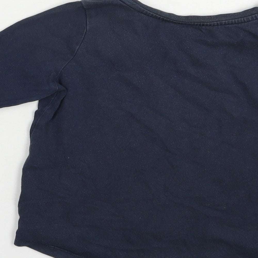 Mac + Ellie Girls Blue  Cotton Basic T-Shirt Size 4 Years Crew Neck Pullover