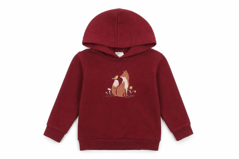 Anko Girls Red  Cotton Pullover Hoodie Size 3 Years  Pullover - Cute Fox