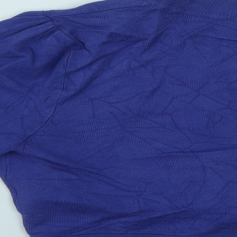 Marks and Spencer Womens Blue V-Neck  Viscose Shrug Jumper Size 14