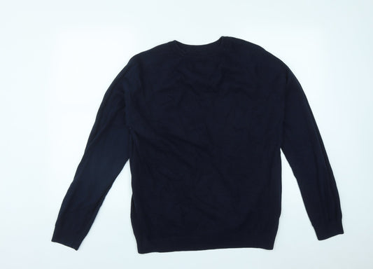 Holme & Co Womens Blue  Cotton Pullover Sweatshirt Size L