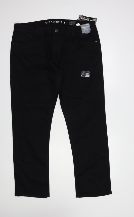 Dunnes Stores Womens Black  Cotton Straight Jeans Size 40 in L32 in Regular Button