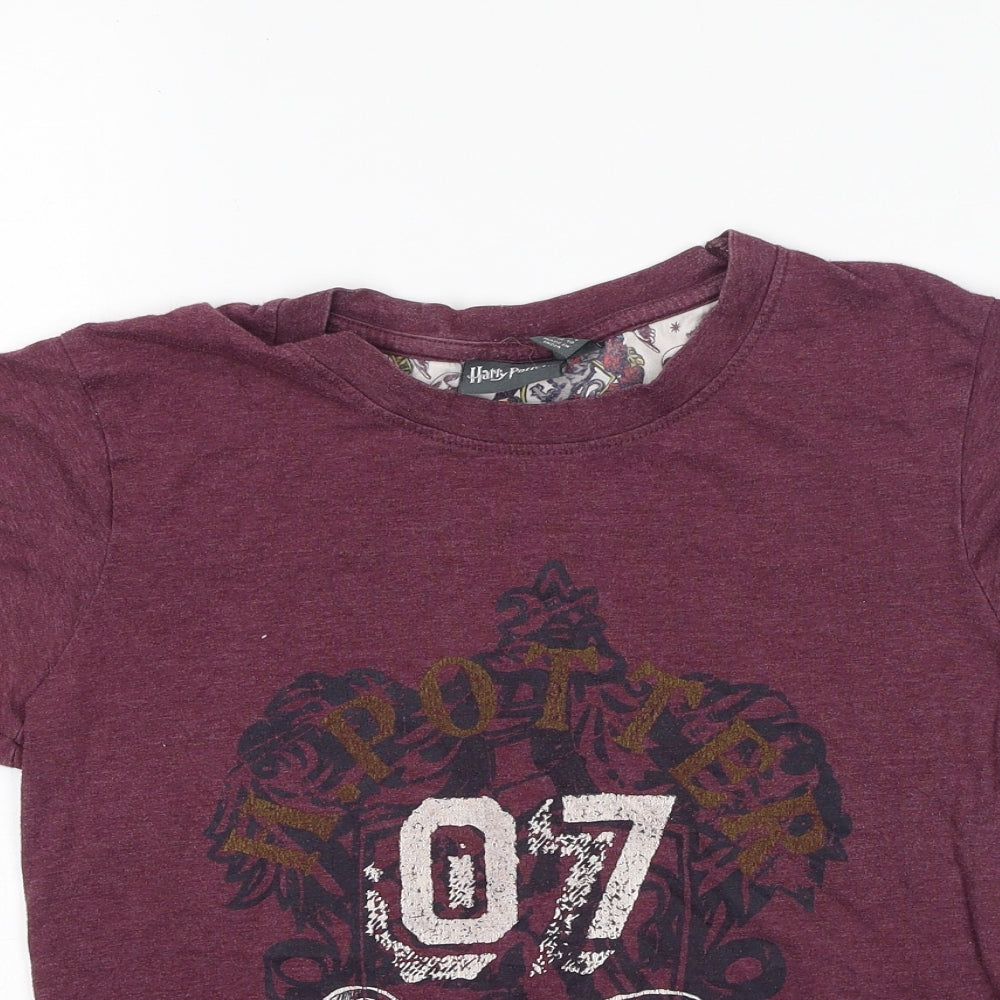 Preworn  Womens Purple  Cotton Basic T-Shirt Size 6 Round Neck
